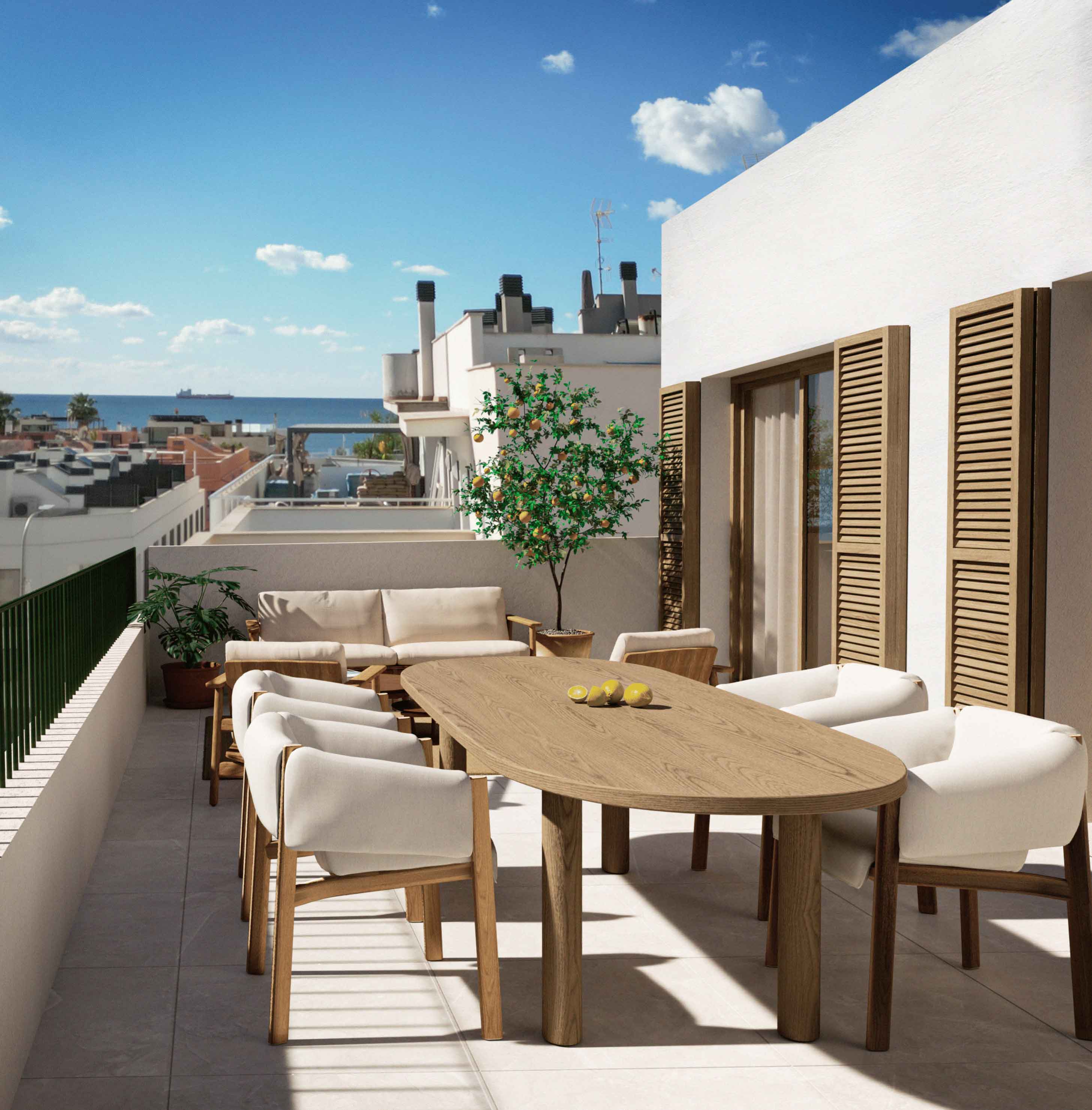 Rooftop terrace of a Mandarin development